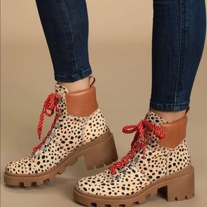 DV - Rubi Leopard print calf hair platform combats